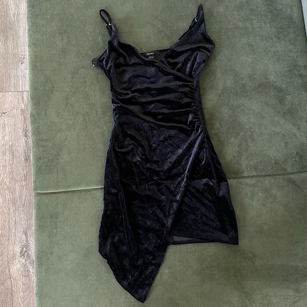 Forever 21 Black Velvet Mini Dress